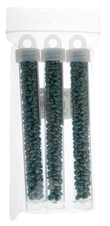 Matubo Czech Super Duo 2-Hole apx 22g vials  Turquoise Blue Shades
