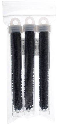 Matubo Czech Super Duo 2-Hole apx 22g vials  Opaque Jet Shades