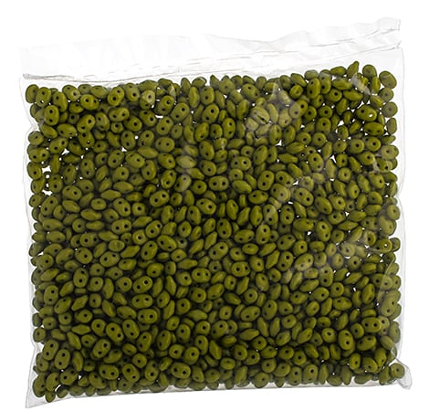 Matubo Czech Super Duo 2-Hole 100g Opaque Green Shades