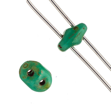 Matubo Czech Super Duo 2-Hole apx 22g vials  Turquoise Green Shades