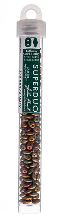 Matubo Czech Super Duo 2-Hole apx 22g vials  Metallic Shades