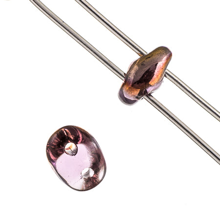 Matubo Czech Super Duo 2-Hole apx 22g vials  Transparent Amethyst Shades