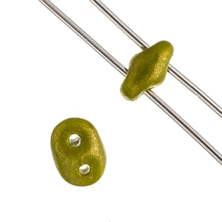 Matubo Czech Super Duo 2-Hole 100g Opaque Green Shades