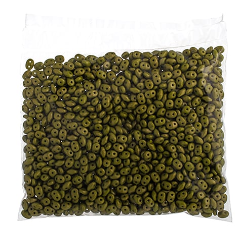 Matubo Czech Super Duo 2-Hole 100g Opaque Green Shades