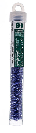 Matubo Czech Super Duo 2-Hole apx 22g vials  Opaque Blue Shades