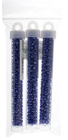 Matubo Czech Super Duo 2-Hole apx 22g vials  Opaque Blue Shades