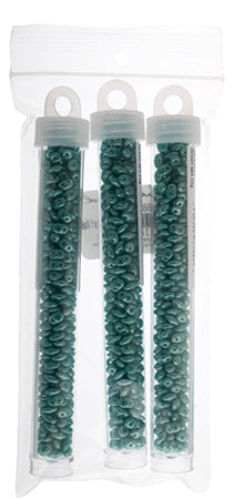 Matubo Czech Super Duo 2-Hole apx 22g vials  Turquoise Green Shades