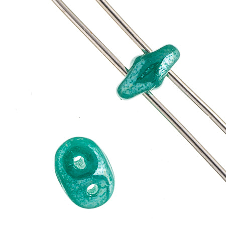 Matubo Czech Super Duo 2-Hole apx 22g vials  Turquoise Green Shades