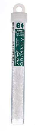 Matubo Czech Super Duo 2-Hole apx 22g vial Crystal Shades