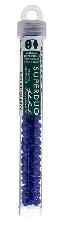 Matubo Czech Super Duo 2-Hole apx 22g vials  Opaque Blue Shades