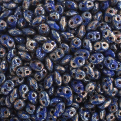 Matubo Czech Super Duo 2-Hole apx 22g vials  Opaque Blue Shades