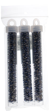 Matubo Czech Super Duo 2-Hole apx 22g vials  Opaque Blue Shades