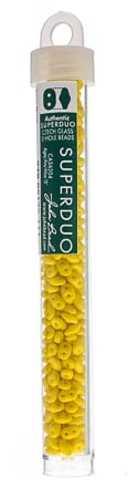 Matubo Czech Super Duo 2-Hole apx 22g vials  Opaque Limon Shades