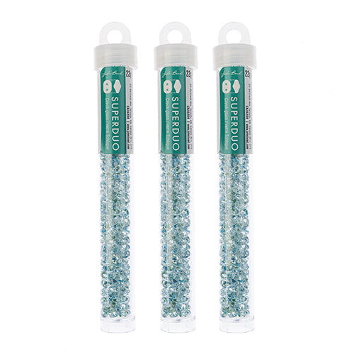 Matubo Czech Super Duo 2-Hole apx 22g vials  Crystal Confetti Splash