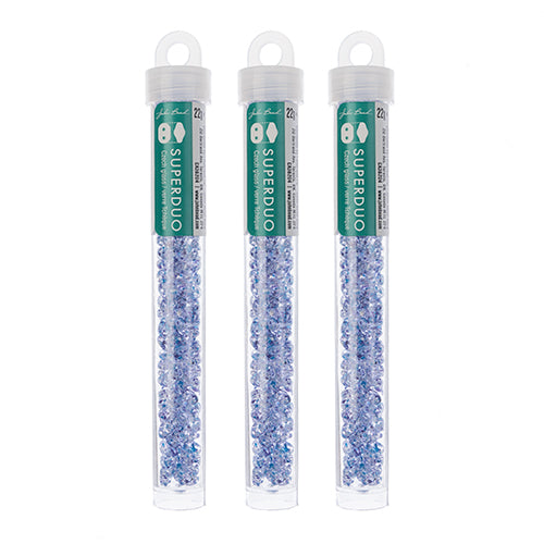 Matubo Czech Super Duo 2-Hole apx 22g vials  Crystal Confetti Splash
