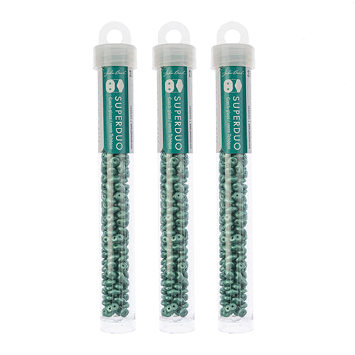 Matubo Czech Super Duo 2-Hole apx 22g vials  Pearl Shine