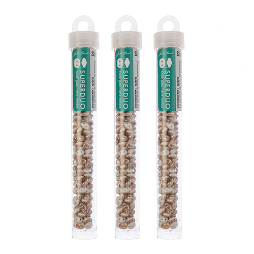 Matubo Czech Super Duo 2-Hole apx 22g vials  Chalk Shades