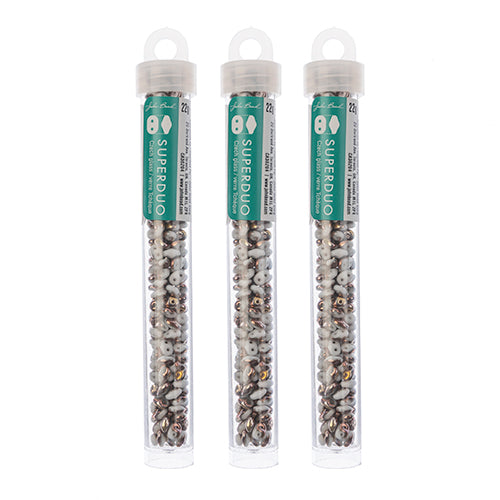 Matubo Czech Super Duo 2-Hole apx 22g vials  Chalk Shades