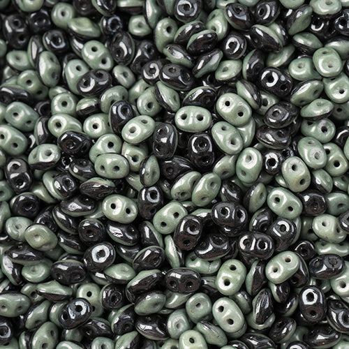 Matubo Czech Super Duo 2-Hole apx 22g vials  Black/White Opaque