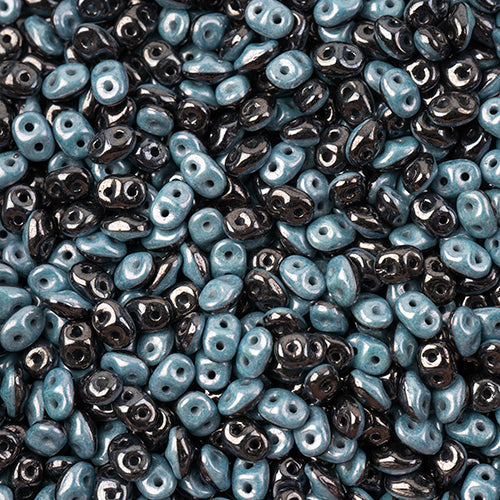 Matubo Czech Super Duo 2-Hole apx 22g vials  Black/White Opaque