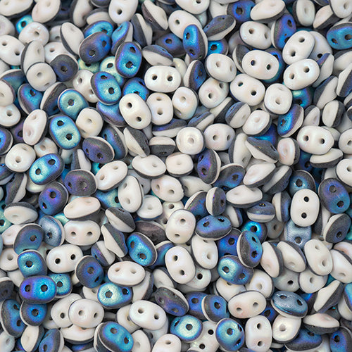 Matubo Czech Super Duo 2-Hole apx 22g vials  Black/White Opaque