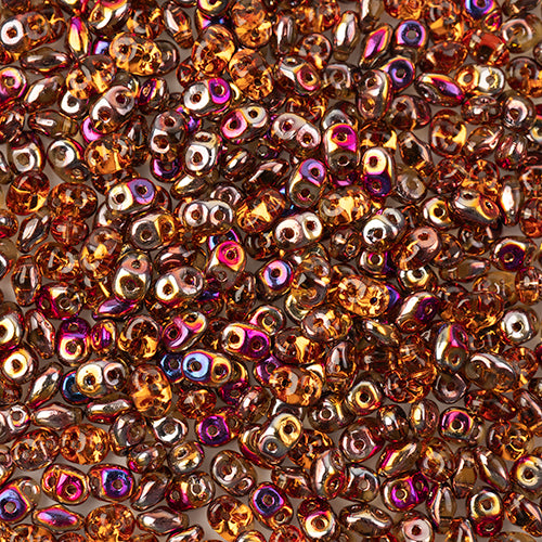 Matubo Czech Super Duo 2-Hole apx 22g vials  Transparent Topaz Shades