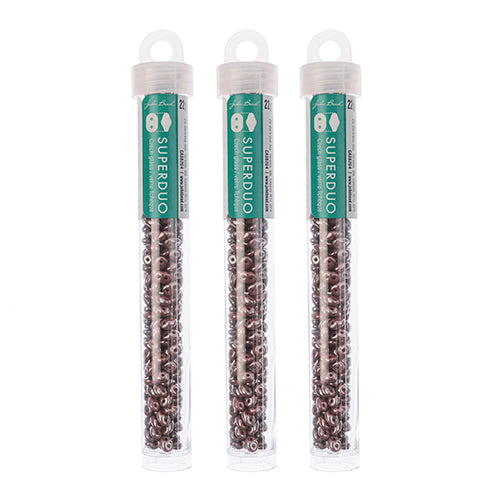 Matubo Czech Super Duo 2-Hole apx 22g vials  Opaque Chocolate Shades