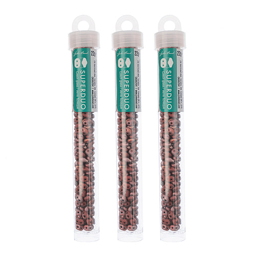 Matubo Czech Super Duo 2-Hole apx 22g vials  Opaque Chocolate Shades