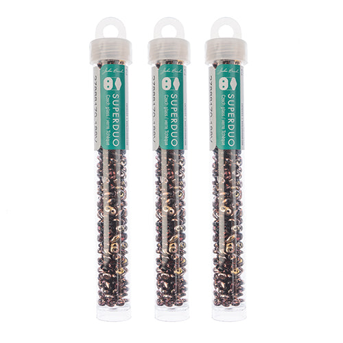 Matubo Czech Super Duo 2-Hole apx 22g vials  Transparent Amethyst Shades