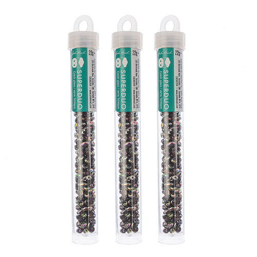 Matubo Czech Super Duo 2-Hole apx 22g vials  Transparent Amethyst Shades