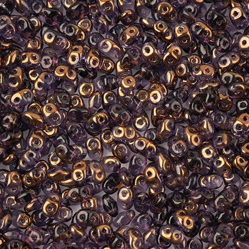 Matubo Czech Super Duo 2-Hole apx 22g vials  Transparent Tanzanite Shades