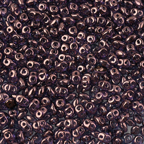 Matubo Czech Super Duo 2-Hole apx 22g vials  Transparent Tanzanite Shades