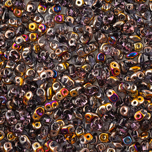 Matubo Czech Super Duo 2-Hole apx 22g vials  Transparent Tanzanite Shades