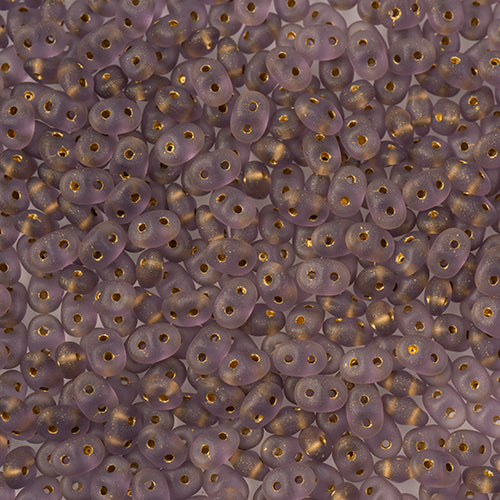 Matubo Czech Super Duo 2-Hole apx 22g vials  Transparent Tanzanite Shades