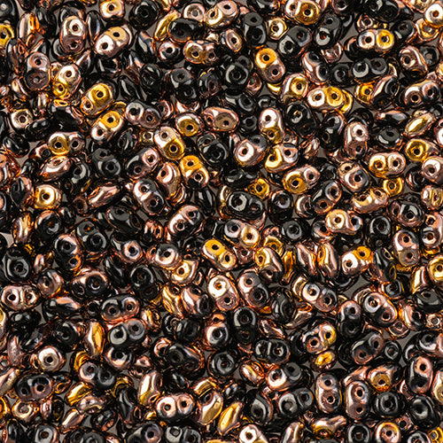 Matubo Czech Super Duo 2-Hole apx 22g vials  Opaque Jet Shades
