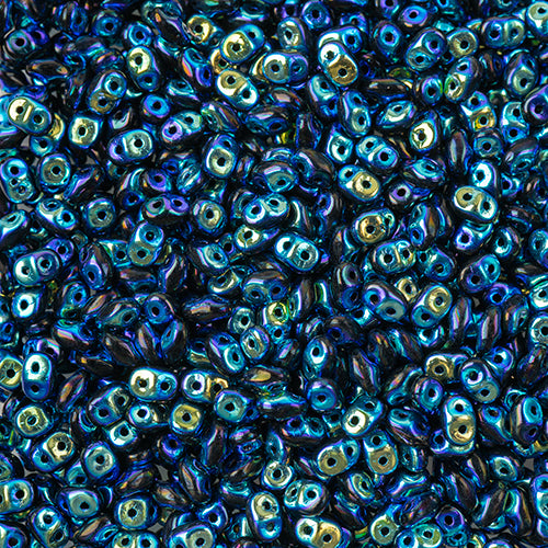 Matubo Czech Super Duo 2-Hole apx 22g vials  Opaque Jet Shades