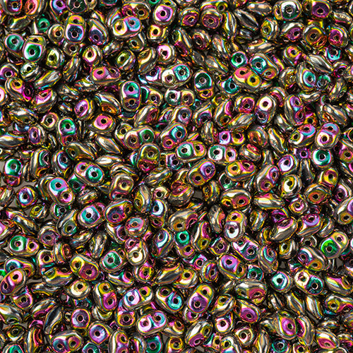 Matubo Czech Super Duo 2-Hole apx 22g vials  Opaque Jet Shades