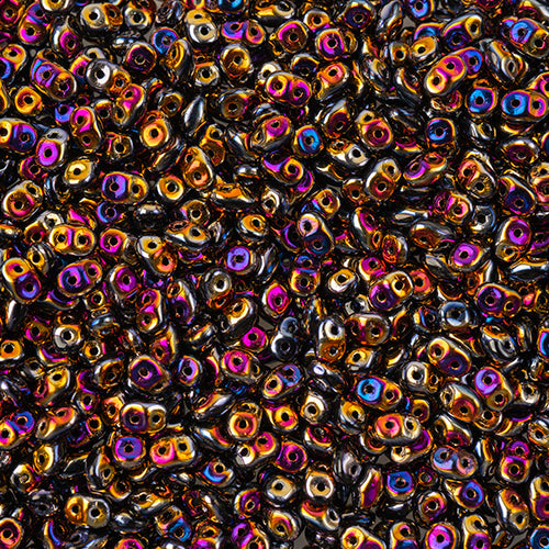 Matubo Czech Super Duo 2-Hole apx 22g vials  Opaque Jet Shades