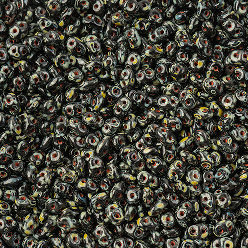 Matubo Czech Super Duo 2-Hole apx 22g vials  Opaque Jet Shades