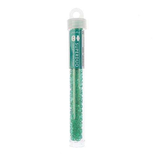 Matubo Czech Super Duo 2-Hole apx 22g vials  Emerald Shades