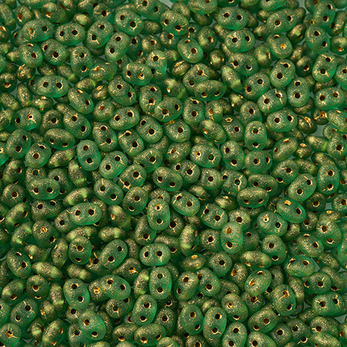 Matubo Czech Super Duo 2-Hole 100g Emerald Shades