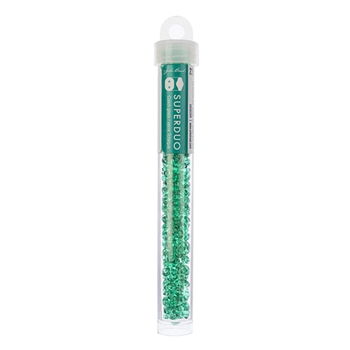 Matubo Czech Super Duo 2-Hole apx 22g vials  Emerald Shades