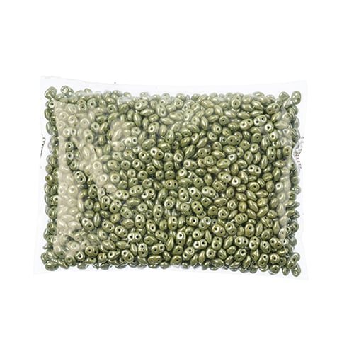 Matubo Czech Super Duo 2-Hole 100g Opaque Green Shades