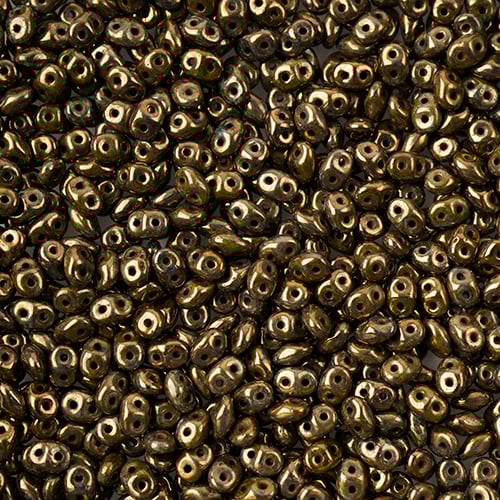 Matubo Czech Super Duo 2-Hole 100g Opaque Green Shades