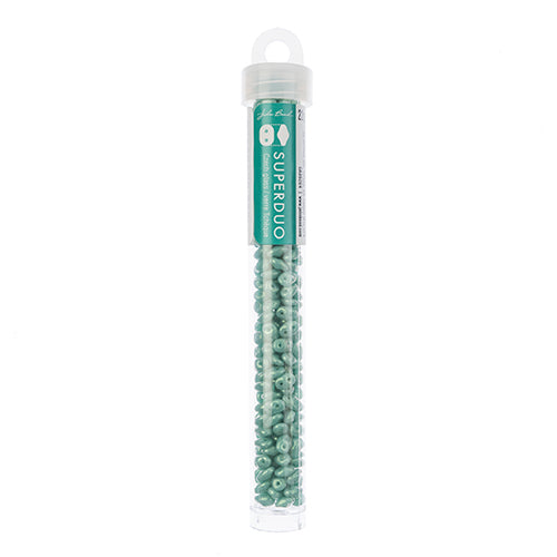 Matubo Czech Super Duo 2-Hole apx 22g vials  Turquoise Green Shades