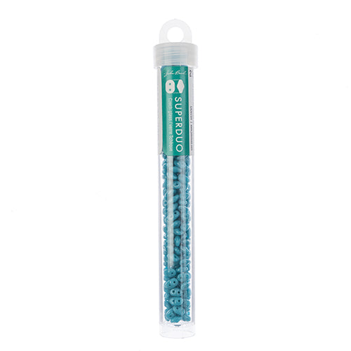 Matubo Czech Super Duo 2-Hole apx 22g vials  Turquoise Green Shades