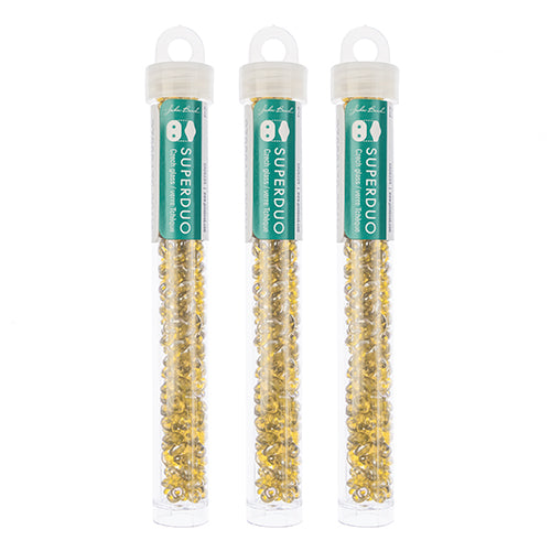 Matubo Czech Super Duo 2-Hole apx 22g vials  Amber Shades