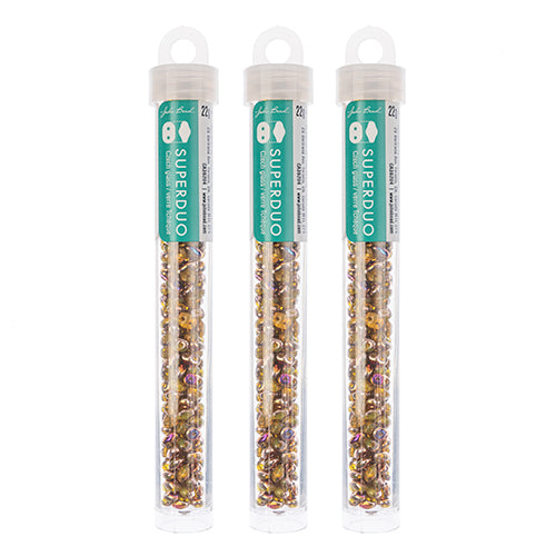 Matubo Czech Super Duo 2-Hole apx 22g vials  Amber Shades