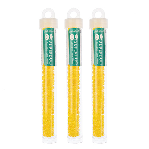 Matubo Czech Super Duo 2-Hole apx 22g vials  Amber Shades