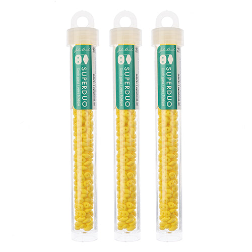 Matubo Czech Super Duo 2-Hole apx 22g vials  Opaque Limon Shades